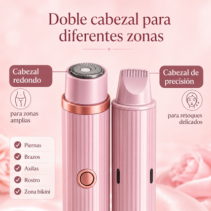 Depiladora 2 en 1 Recargable – Piel Suave en Minutos Sin Cera ni Salón